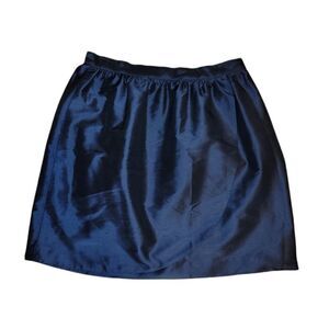 Annie Griffin Navy Tulip Silk Skirt 6